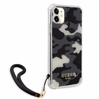 Guess GUHCN61KSARBK iPhone 11 6.1" / Xr melns/melns cietais apvalks Camo kolekcija