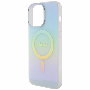 Guess IML Iridescent Magnētiskais viedtālruņa apvalks iPhone 15 Pro - tirkīza