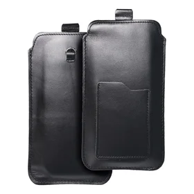 ROYAL - Ādas universālā jostas kabata / melna - Izmērs 3XL - HUAWEI MATE 20X