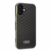 Audi IML Izšuvuma raksts Magnētiskais iPhone 16 Plus 6.7" melns/melns cietais apvalks AU-IMLMIP16M-Q5/D3-BK