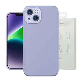 Baseus Liquid Silica Gel viedtālruņa apvalks iPhone 14 Plus (lavanda) + aizsargstikls + tīrīšanas komplekts