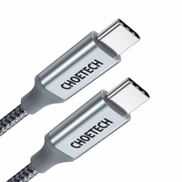 Choetech XCC-1002-GY USB-C - USB-C PD QC kabelis 100W 5A 480Mb/s 1.8 m, pelēks