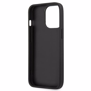 Guess Saffiano 4G Metal Logo viedtālruņa apvalks iPhone 13 Pro / 13 6.1 - melns