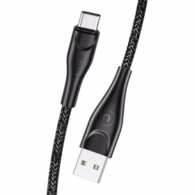 USAMS Kabelis pīts U41 USB-C 1m 2A melns SJ392USB01 (US-SJ392) ātrā uzlāde