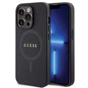 Guess GUHMP14LPSAHMCK apvalks iPhone 14 Pro - melns Saffiano MagSafe