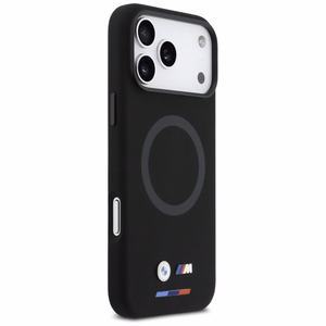 Силиконовый чехол BMW M Logo MagSafe для iPhone 17 Pro Max - чёрный