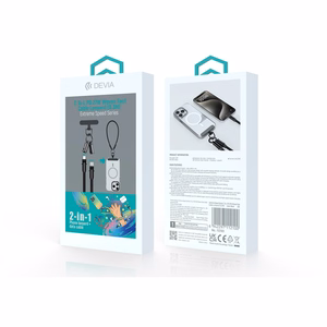 Devia kabelis lanyard 2in1 PD USB-C - Lightning 0,3 m 27W melns