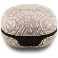 Bezvadu austiņas TWS ENC Guess 4G Classic Metal Logo rozā krāsā