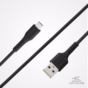 SBS LTHL200 USB-A - Micro-USB kabelis 1 m - melns