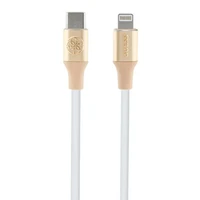 Guess Ebossed Logo USB-C / Lightning kabelis 1,5 m ātrai uzlādei - zelta krāsā