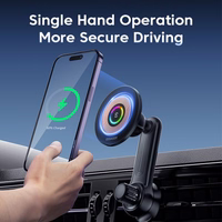 Auto turētājs Essager "Arpege" Melns (Wifi charging 15W) (magnetic / air vent grille)