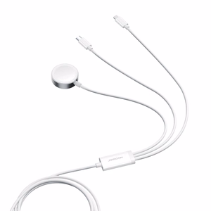 Apple Watch magnētiskais lādētājs Joyroom S-IW008 Lightning + USB-C 5V 1.2m (balts)