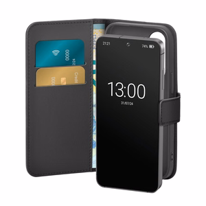 Puro atverams viedtālruņa apvalks ar maku Samsung Galaxy S25+ - melns