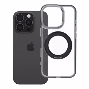 Case for iPhone 16 PRO Frame Circle Stand compatible with MagSafe black