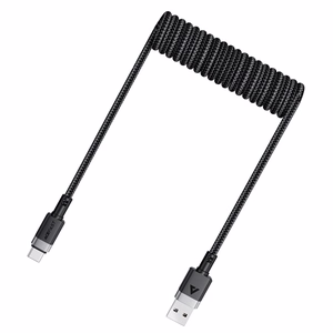 Acefast C14-04 USB-A - USB-C kabelis Spring 480Mb/s 3A 1,2 m - melns