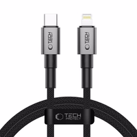 Tech-Protect UltraBoost DNA USB-C / Lightning PD27W/3A kabelis 100 cm - pelēks