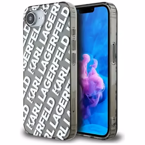Karl Lagerfeld IML atkārtotā logotipa viedtālruņa apvalks iPhone 16e - sudrabains