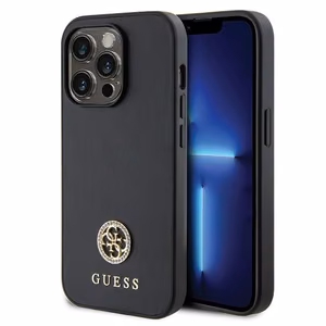 Guess GUHCP15LPS4DGPK iPhone 15 Pro 6.1" melnais viedtālruņa apvalks Crossbody 4G ar strass logotipu