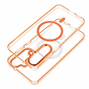 Ar MagSafe saderīgs Frame Clear Hybrid Mag Cover maciņš Samsung A16, Hermes oranžā krāsā
