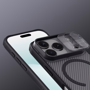 Nillkin CamShield Pro MagSafe saderīgs apvalks iPhone 17 Pro Max - caurspīdīgs, melns