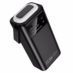 Borofone portatīvais lādētājs 30000mAh BJ65 High - 2xUSB + Type C - QC 3.0 22,5W + PD 20W ar USB, Type C, Lightning un micro USB melna