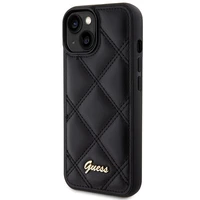 Guess Quilted Metal Logo viedtālruņa apvalks iPhone 15 - melns