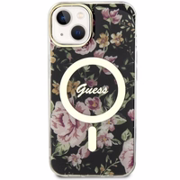 Guess GUHMP14MHCFWSK iPhone 14 Plus 6.7" melns/melns cietais apvalks Zieds Magnētiskais