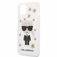 Karl Lagerfeld Flower Ikonik Karl viedtālruņa apvalks iPhone 13 mini - caurspīdīgs