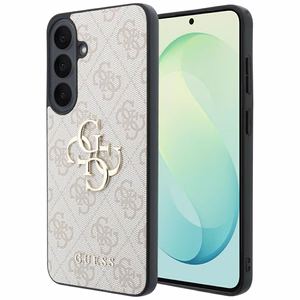 Guess Leather 4G Metal Logo vāciņš Samsung Galaxy S26 FE – rozā