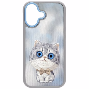 Nimmy Big Eyed Pet 2.0 kaķa viedtālruņa apvalks iPhone 17 - pelēks