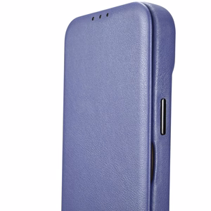 iCarer CE Premium ādas folio viedtālruņa apvalks iPhone 14 Pro Max magnētiskais atveramais ādas folio apvalks MagSafe gaiši violeta