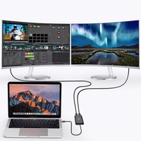 Choetech spraudņa adapteris USB Type C Thunderbolt 3 (40Gbps) - 2x DisplayPort 4K 60Hz melns (HUB-D03)