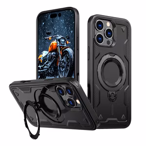 Hybrid Armor Trendy viedtālruņa apvalks ar MagSafe iPhone 16 Pro - melns