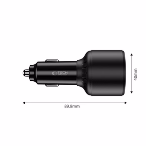 CC04 3 portu auto lādētājs PD130W - melns