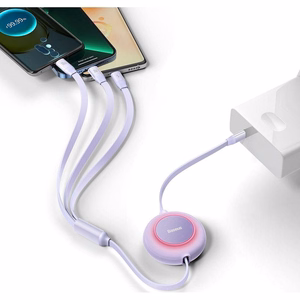 BASEUS kabelis 3in1 Type-C uz Micro USB / Lightning / Type-C PD QC4.0 3,5A 100W CAMJ010205 1,1m Magnētiskais