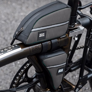 Rockbros trīsstūrveida velosipēda rāmja soma 0.8 l - zaļa
