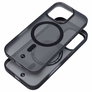 Viedtālruņa apvalks FORCELL F-PROTECT Levels ar divslāņu 4D tehnoloģiju, militārā triecientesta sertifikātu, saderīgs ar MagSafe, paredzēts IPHONE 16 PLUS dūmakains melns