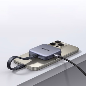 Ugreen magnētiskais atmiņas karšu lasītājs + 100W PD 3in1 lādētājs - pelēks