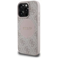 Guess 4G Circle Classic Logo MagSafe iPhone 16 Pro apvalks - rozā