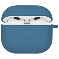 Uniq Nexo AirPods 4 + ausu āķu silikona apvalks - zils