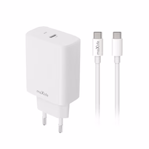 Maxlife MXTC-10-30C PD QC charger 1x USB-C 30W white + USB-C to USB-C cable 60W