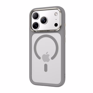 Benks Magnetic Mist maciņš ar metāla rāmi (A070) iPhone 17 Pro Max pelēks (Camera Control poga)