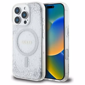 Guess Resin Gradient Glitter MagSafe case for iPhone 16 Pro - silver