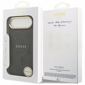 GUESS apvalks IPHONE 17 Air saderīgs ar MagSafe GUHMP17MP4MSEGCK (PU 4G ar klasisko) melns
