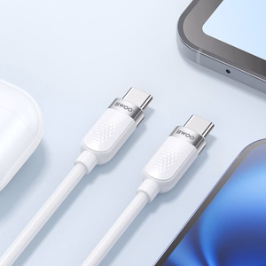 BWOO 65W kabelis USB-C - USB-C 1m balts