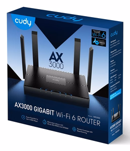 Cudy WR3000 беспроводной роутер Gigabit Ethernet двухдиапазонный 2.4/5 ГГц чёрный