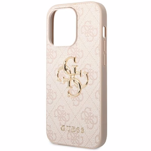 Guess GUHCP14L4GMGPI iPhone 14 Pro 6,1 rozā ciets apvalks 4G Big Metal Logo