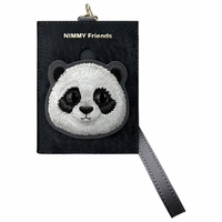 Nimmy Big Eyed Pet 2.0 Panda 3-in-1 Viedtālruņa apvalks + maks + sekošanas ierīces korpuss - melns