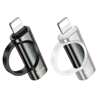 Adapteris Lightning uz USB-C Hoco PD 2,4A 27W ar digitālo indikatoru UA32B sudraba krāsā