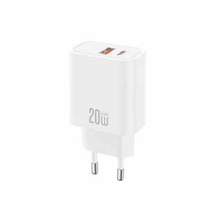 XO CE40 PD 20W sienas lādētājs, 1x USB-C, 1x USB, balts